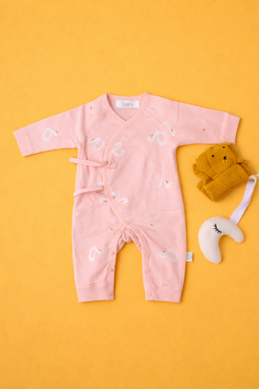 Blush Swan Wrap Sleep Suit