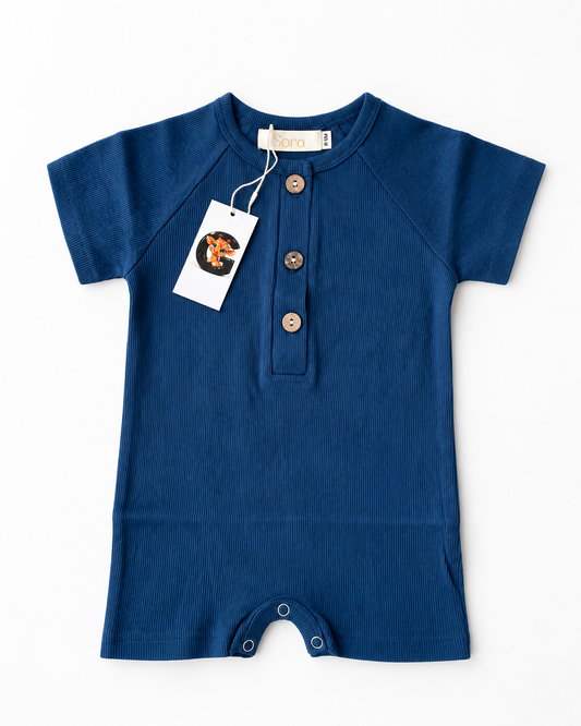 Cobalt Ribbed Romper