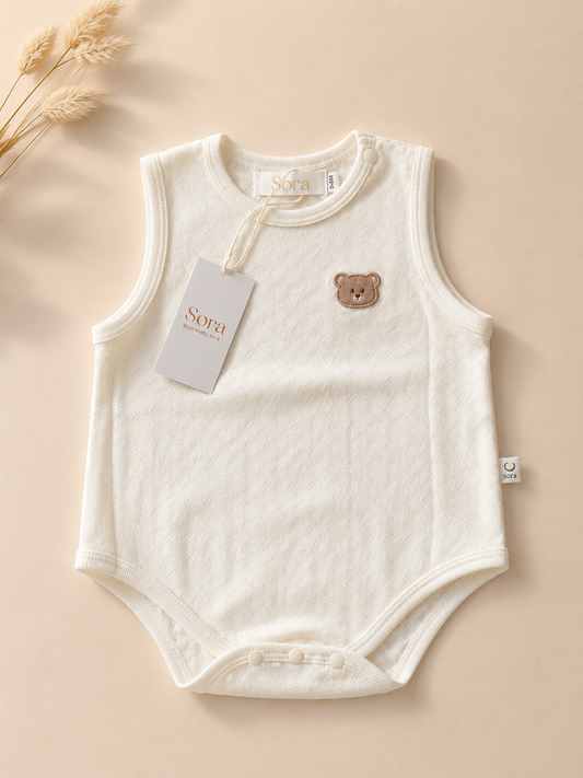 Ivory Ribbed Vest Bodysuit