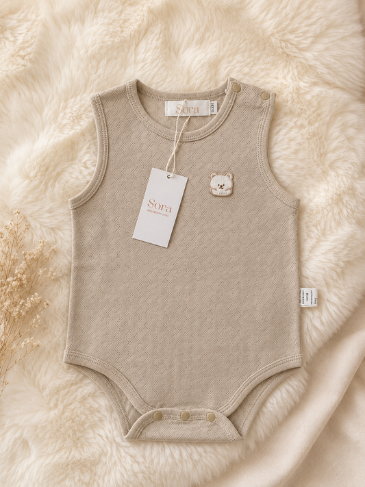 Neutral Ribbed Baby Bodysuit