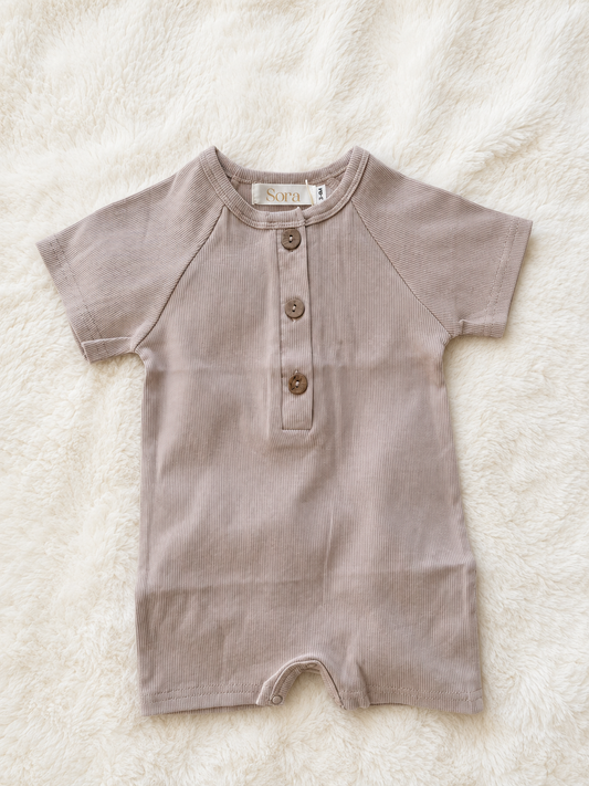 Oatmilk Ribbed Romper