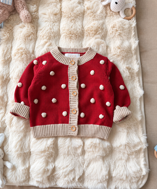 Ruby Snowdrop Knit Baby Cardigan