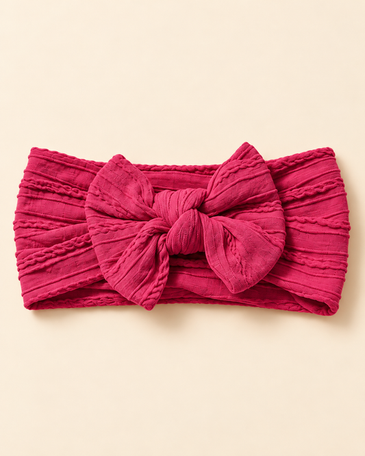 Raspberry Charm Bow Baby Headband