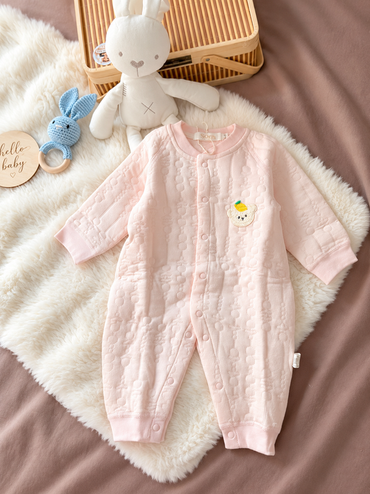 Blush Pink Long-Sleeve Baby Romper