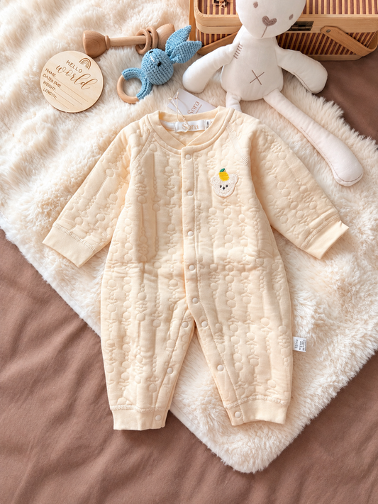 Butter Yellow Long-Sleeve Baby Romper