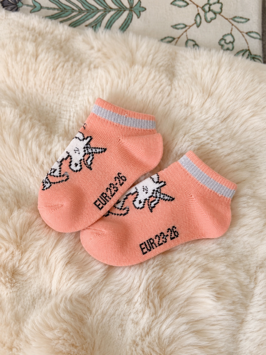 Peach Unicorn Baby Socks