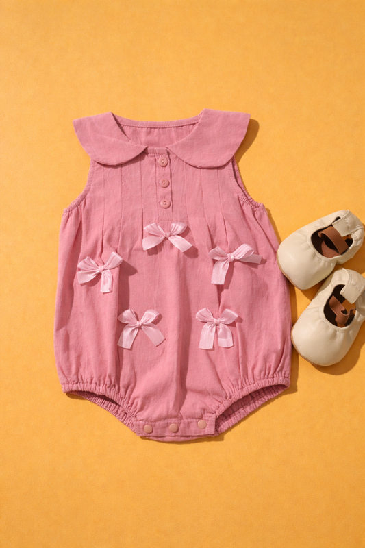 Blush Bow Collar Romper