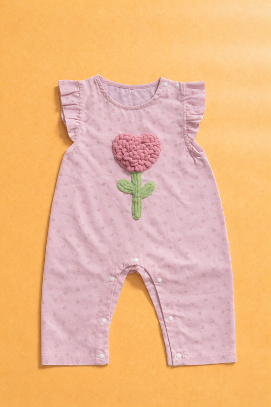 Blush Flower Frill Romper