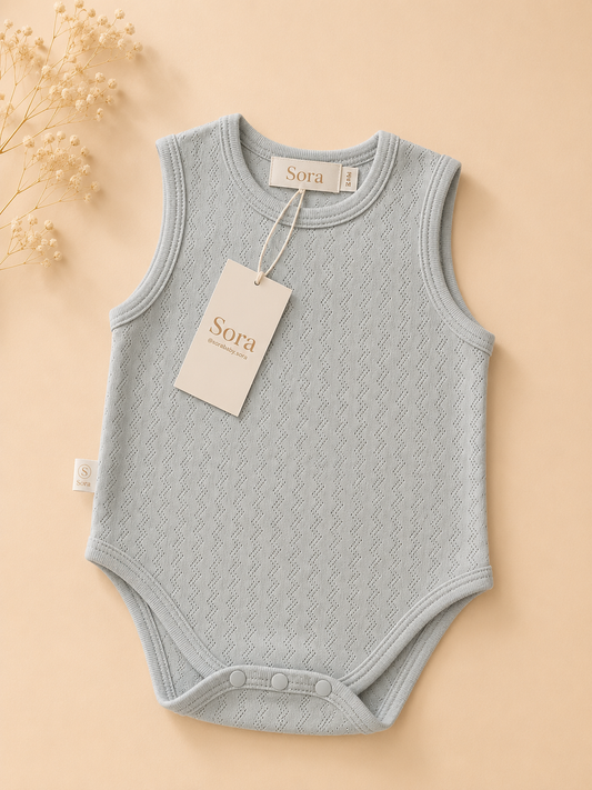 Sky Mist Sleeveless Baby Bodysuit