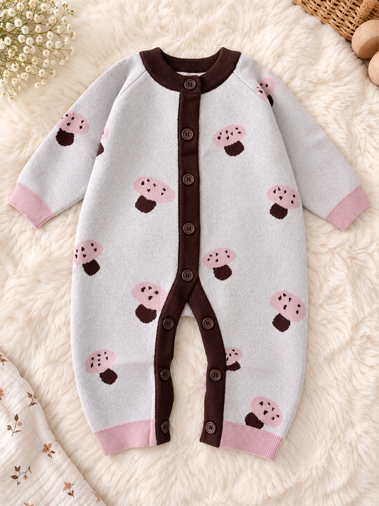 Sweet Mushroom Print Romper