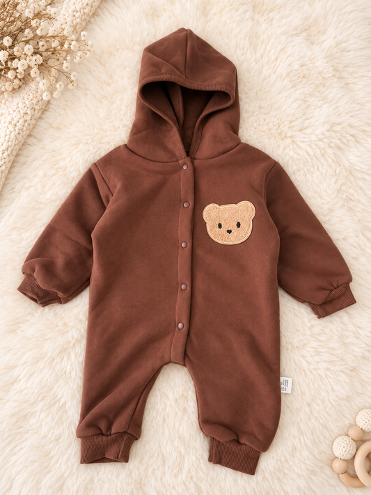 Cocoa Bear Hooded Romper