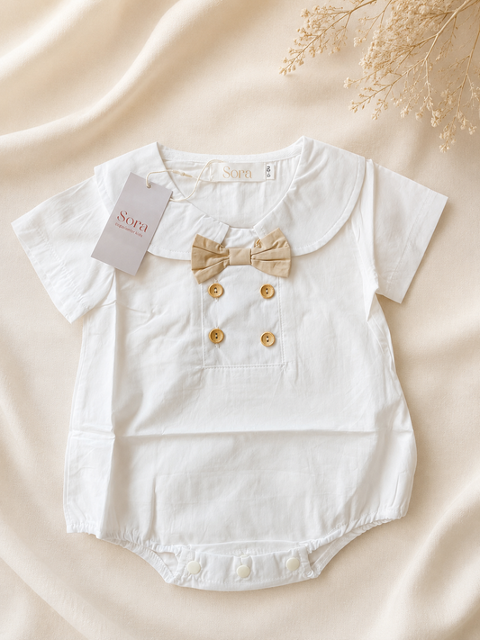 Pearl Bow Button Romper