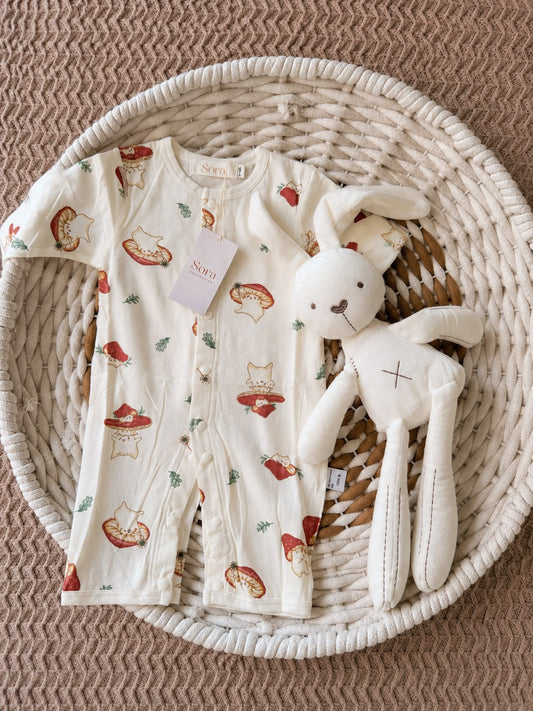 Mushroom Meadow Long-Sleeve Baby Romper