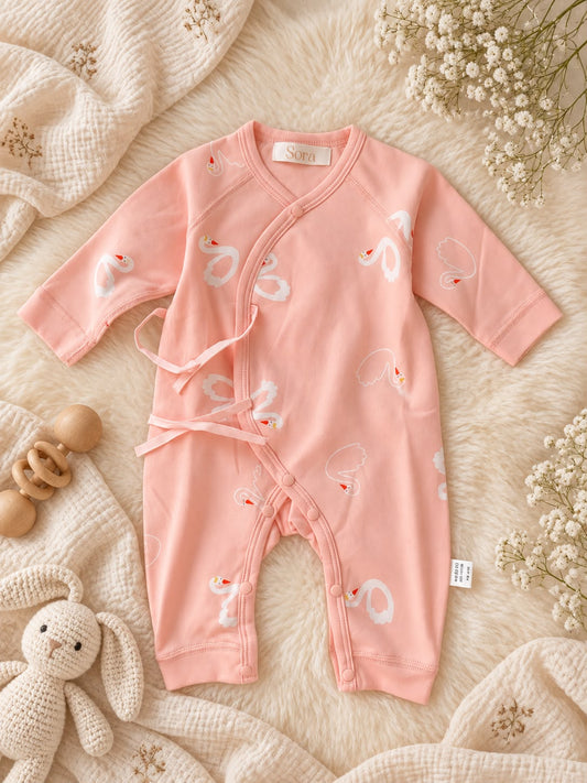 Blush Swan Wrap Sleep Suit