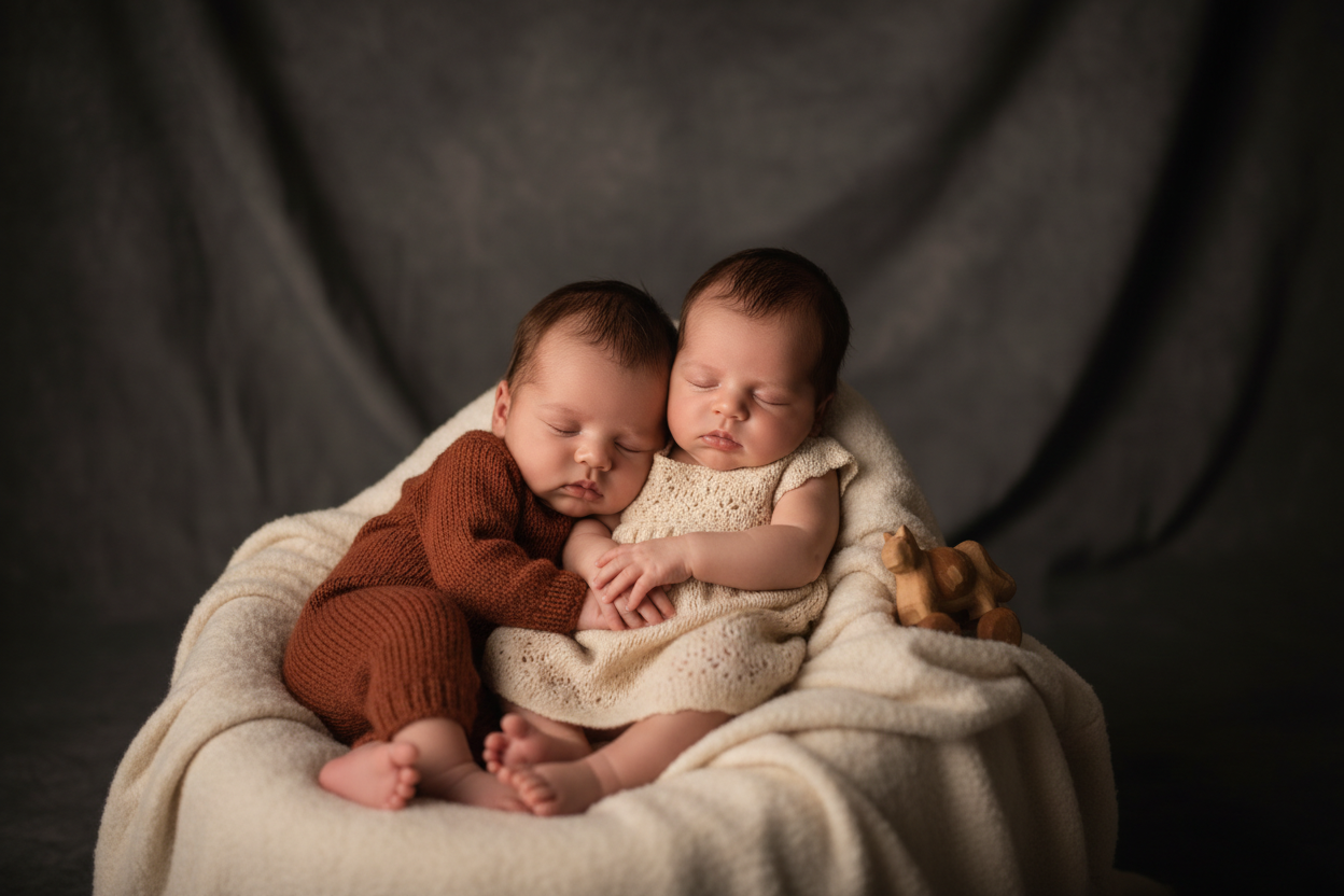 baby boy and baby girl photoshoot lil darker shade