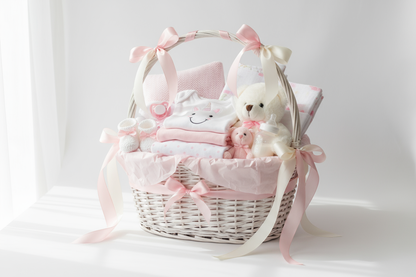 baby girl gift hamper newly born and nicely decorated