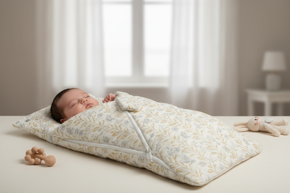 baby in swaddle bag but show swaddle bag nicly