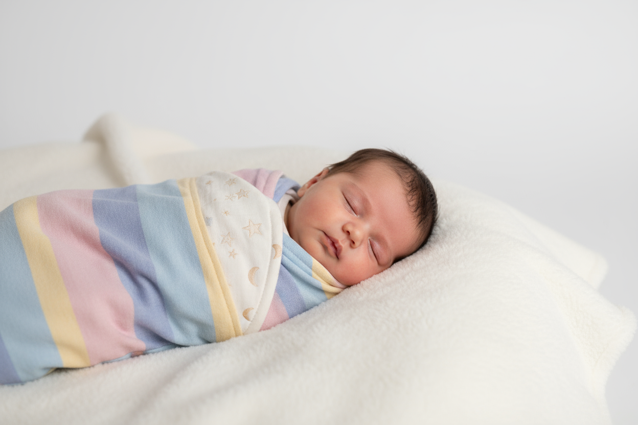 baby in swaddle bag