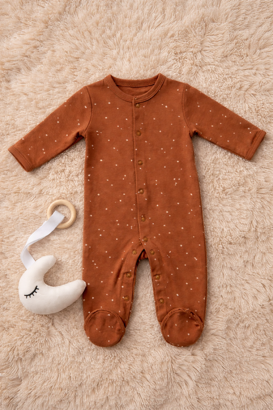 Cinnamon Star Footed Sleep Suit